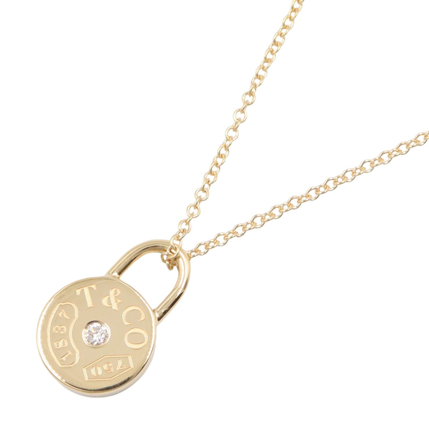 1837ラウンドロック 1PD ネックレス ネックレス K18YG ダイヤモンド イエローゴールド クリア ティファニー アクセサリー TIFFANY & Co.