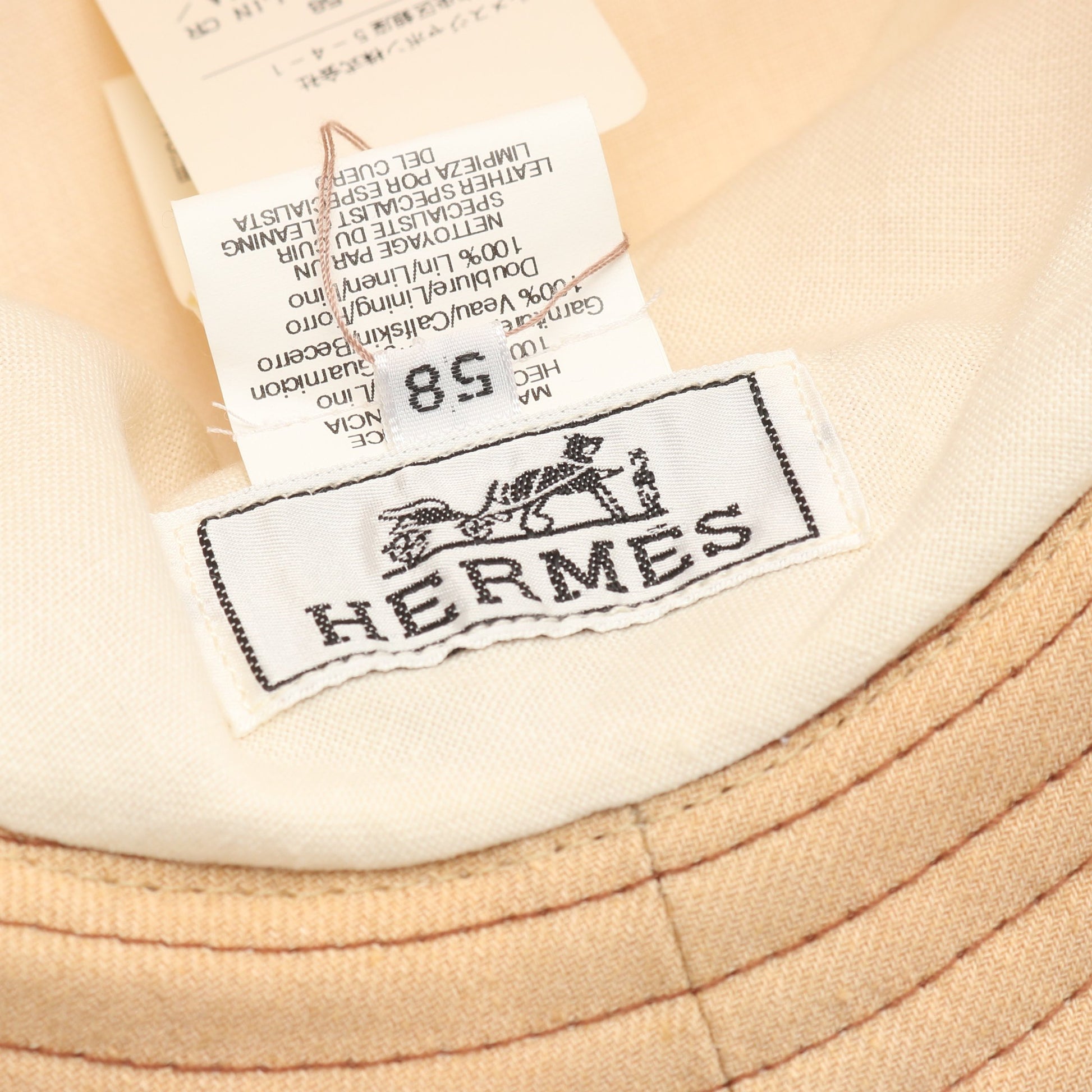 ハット リネン レザー ベージュ エルメス 財布・小物 HERMES