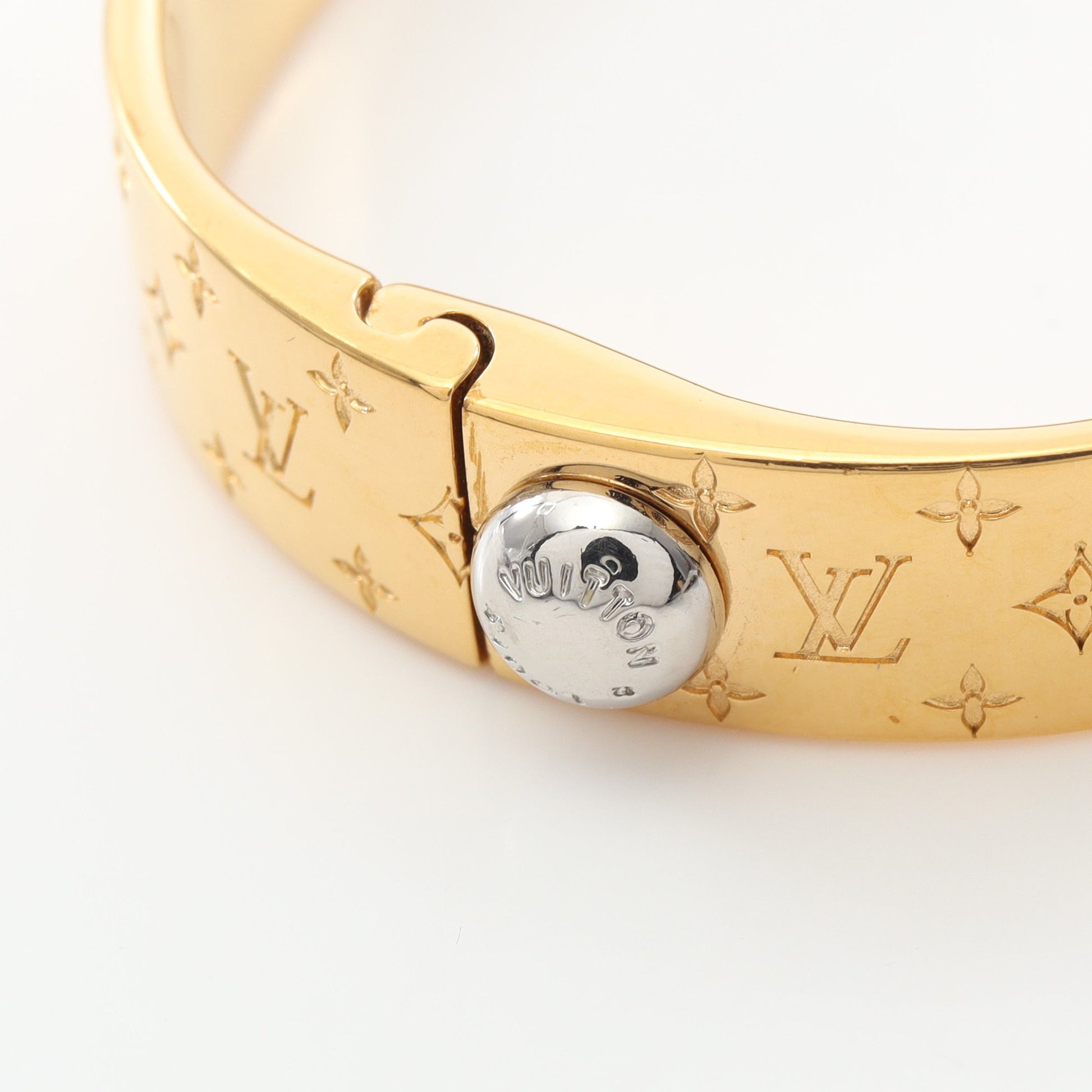 カフ ナノグラム バングル GP ゴールド シルバー ルイヴィトン アクセサリー LOUIS VUITTON