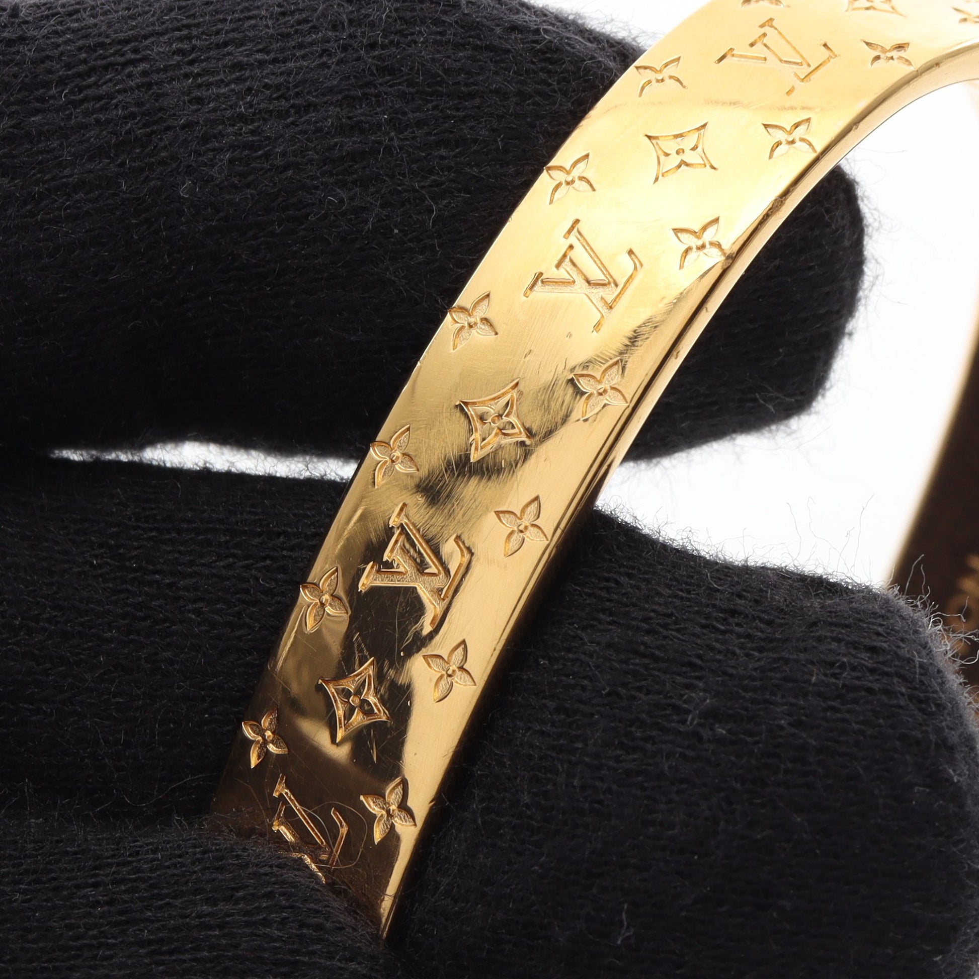 カフ ナノグラム バングル GP ゴールド シルバー ルイヴィトン アクセサリー LOUIS VUITTON