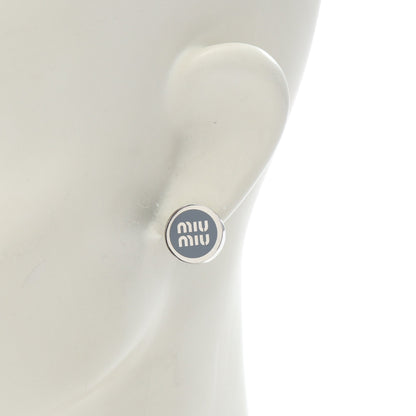 ロゴ ピアス エナメル シルバー ブルーグレー ミュウミュウ アクセサリー miu miu