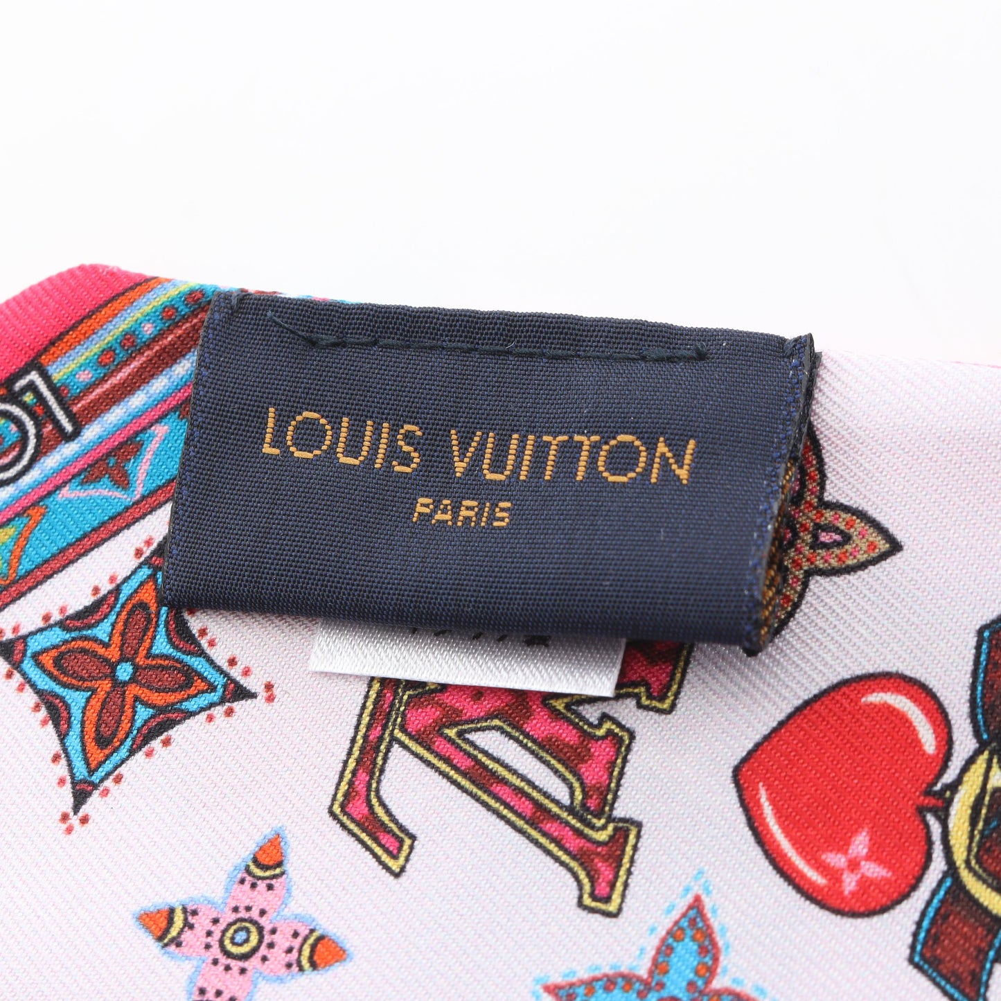 バンドーBB LVロマンス リボン スカーフ シルク ピンク マルチカラー ルイヴィトン 財布・小物 LOUIS VUITTON