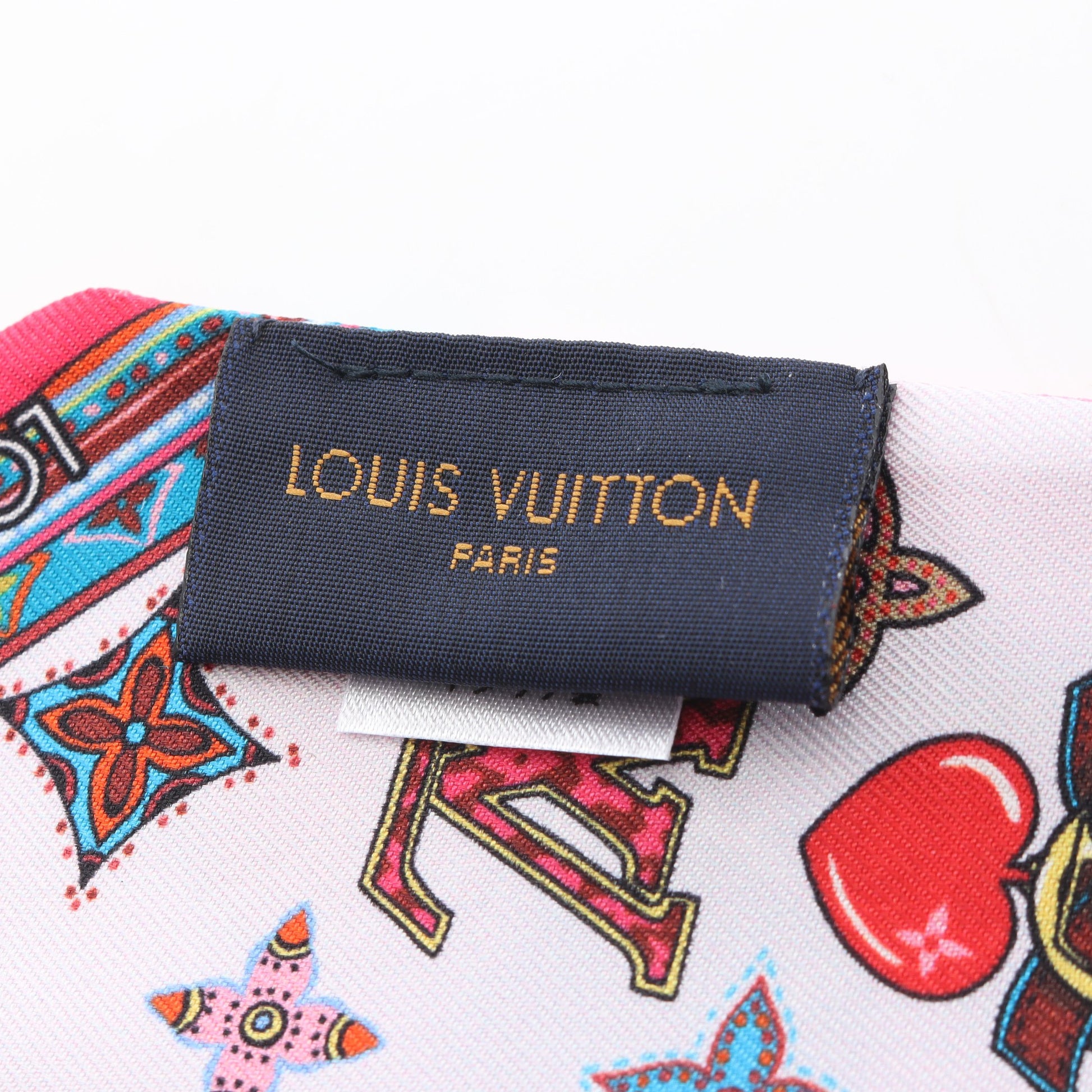 バンドーBB LVロマンス リボン スカーフ シルク ピンク マルチカラー ルイヴィトン 財布・小物 LOUIS VUITTON