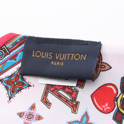 バンドーBB LVロマンス リボン スカーフ シルク ピンク マルチカラー ルイヴィトン 財布・小物 LOUIS VUITTON