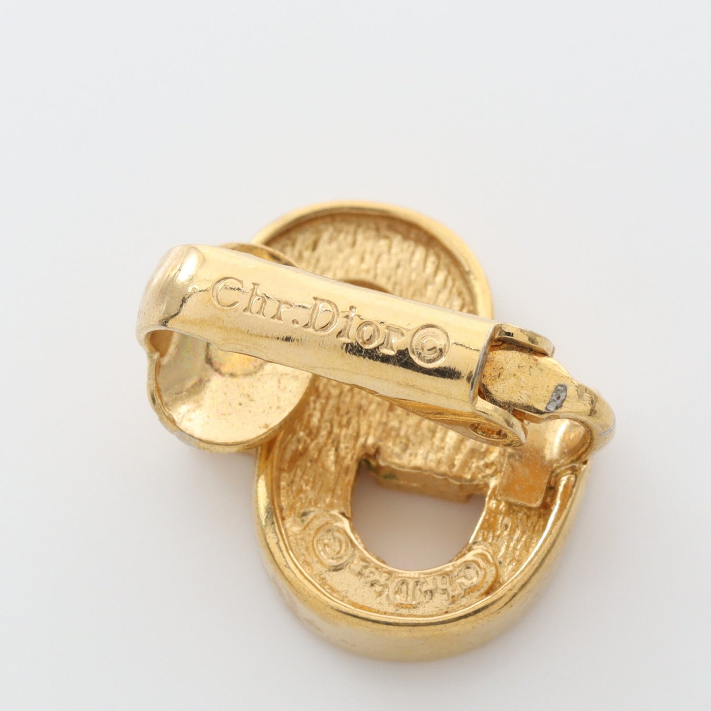 CDロゴ イヤリング GP ラインストーン ゴールド クリア クリスチャンディオール アクセサリー Christian Dior