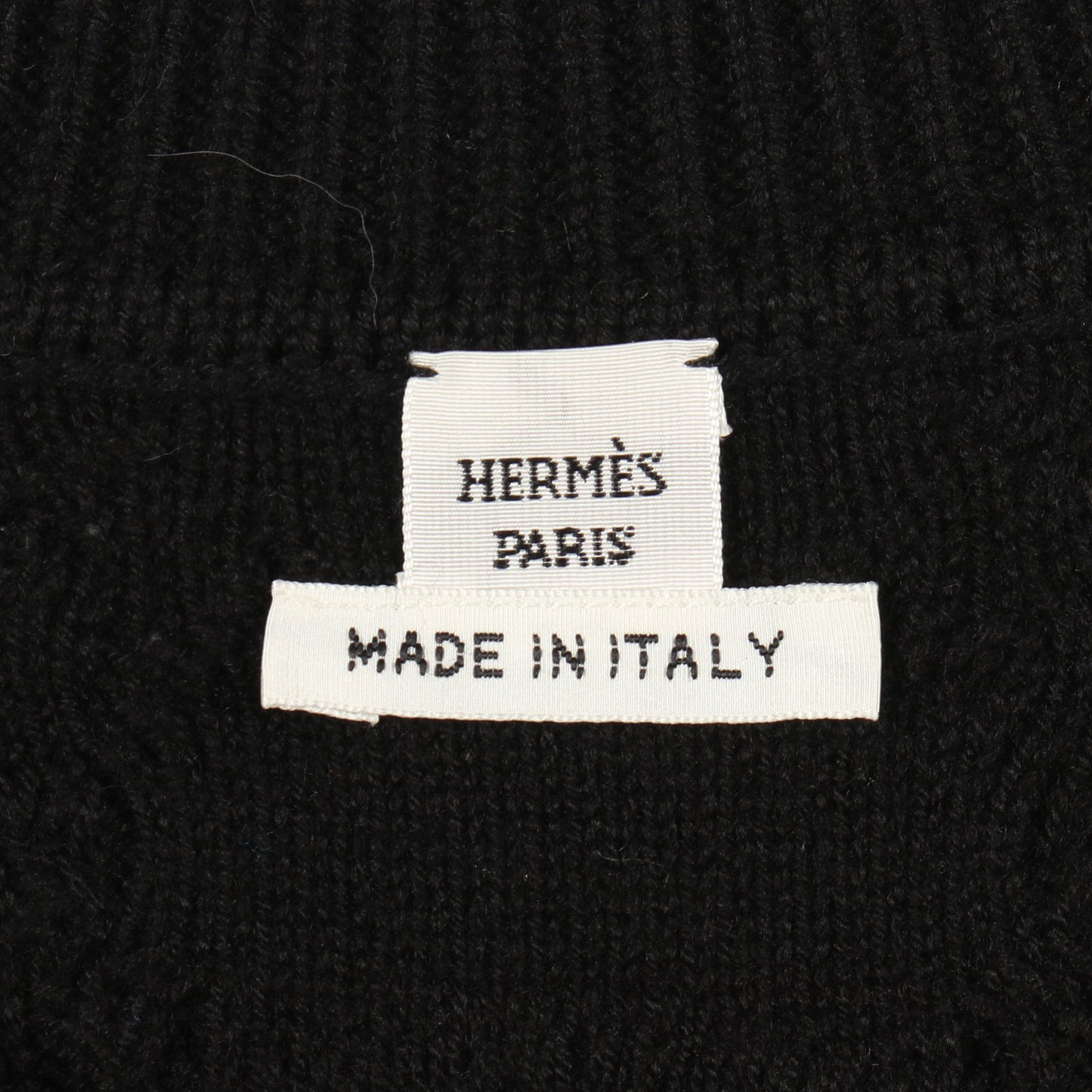 ホースビット Vネック ニットワンピース Vネック ウール カシミヤ ブラック エルメス ワンピース HERMES