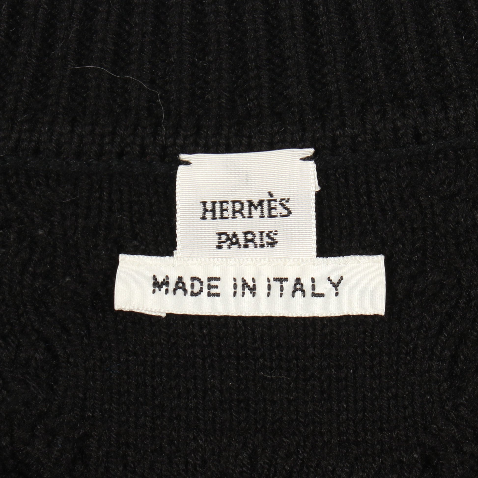 ホースビット Vネック ニットワンピース Vネック ウール カシミヤ ブラック エルメス ワンピース HERMES
