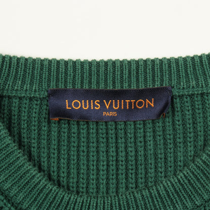 ラスタカラーブロック ロゴ クルーネック ニット コットン グリーン イエロー レッド ルイヴィトン トップス LOUIS VUITTON