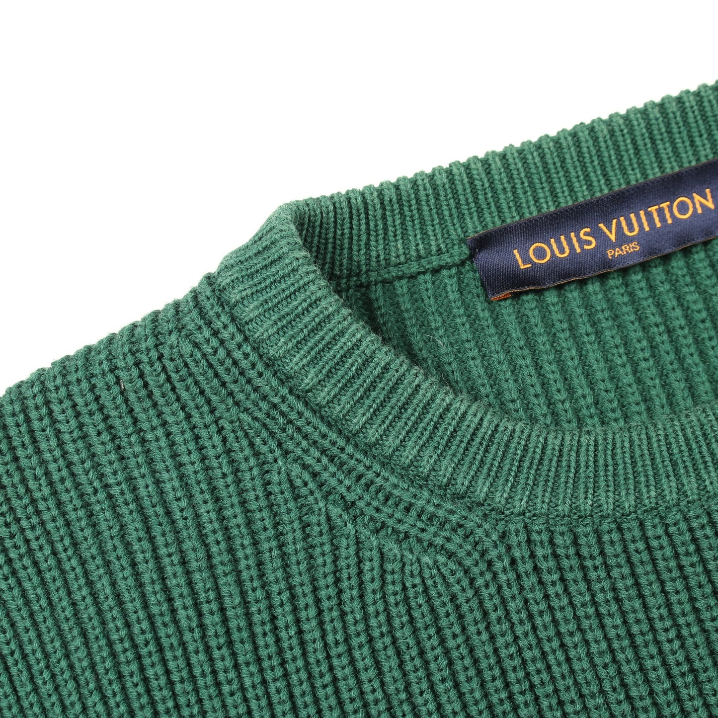 ラスタカラーブロック ロゴ クルーネック ニット コットン グリーン イエロー レッド ルイヴィトン トップス LOUIS VUITTON