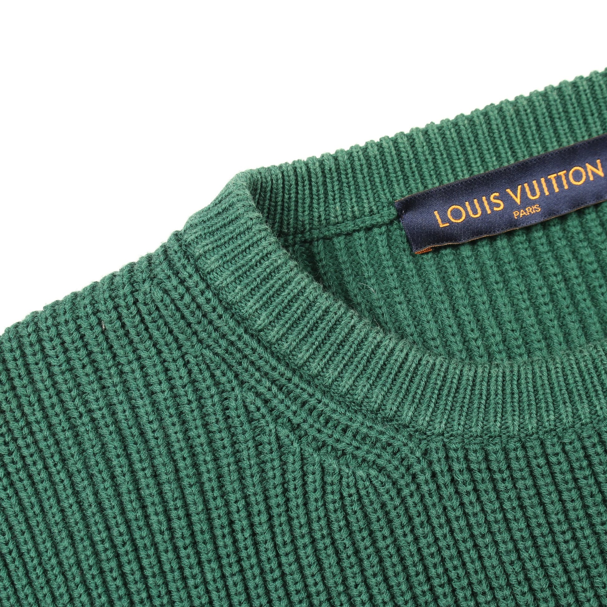 ラスタカラーブロック ロゴ クルーネック ニット コットン グリーン イエロー レッド ルイヴィトン トップス LOUIS VUITTON