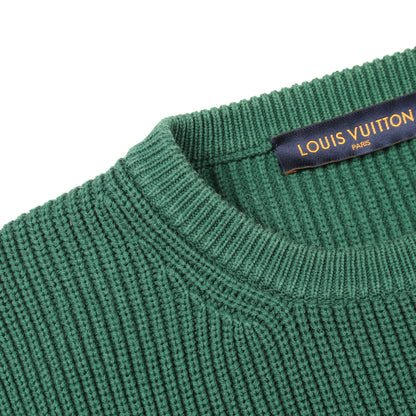 ラスタカラーブロック ロゴ クルーネック ニット コットン グリーン イエロー レッド ルイヴィトン トップス LOUIS VUITTON