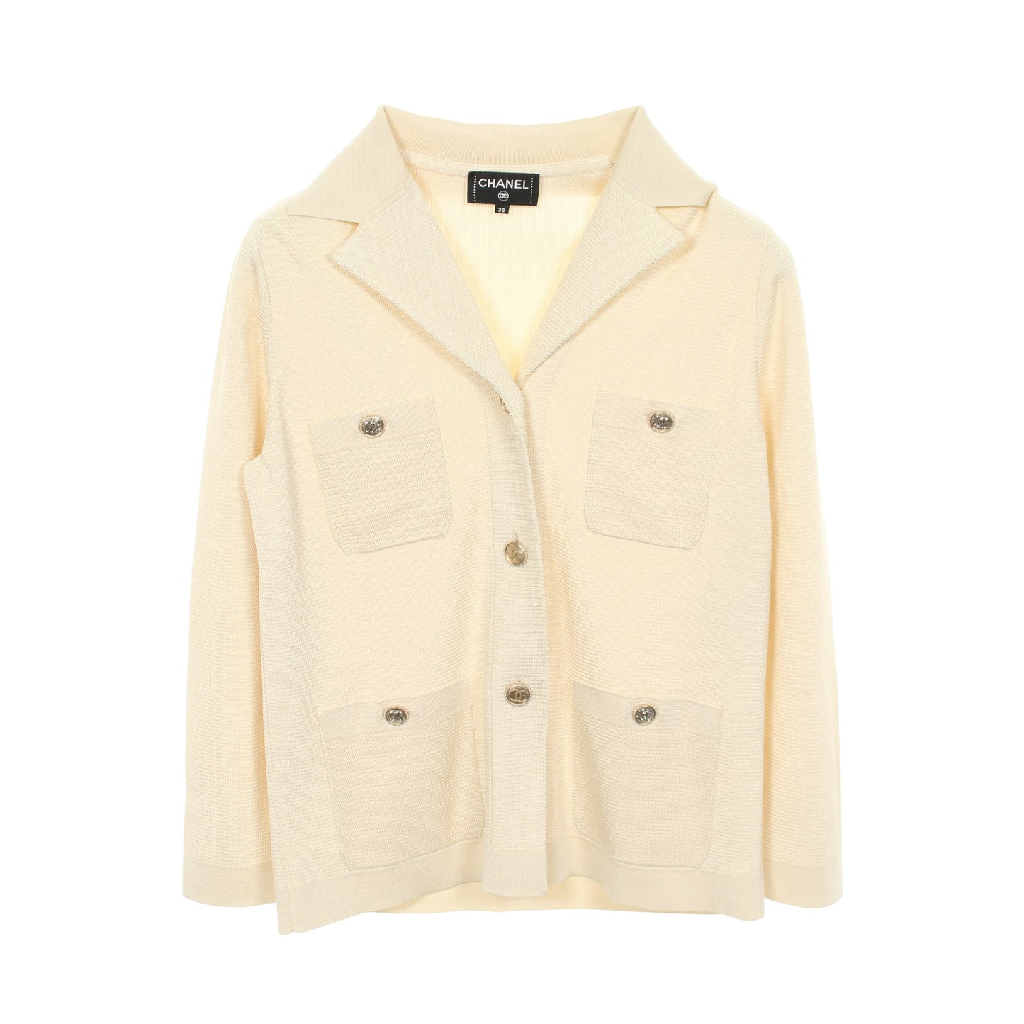 ココマークボタン ニット ジャケット ビスコース アイボリー シャネル アウター CHANEL
