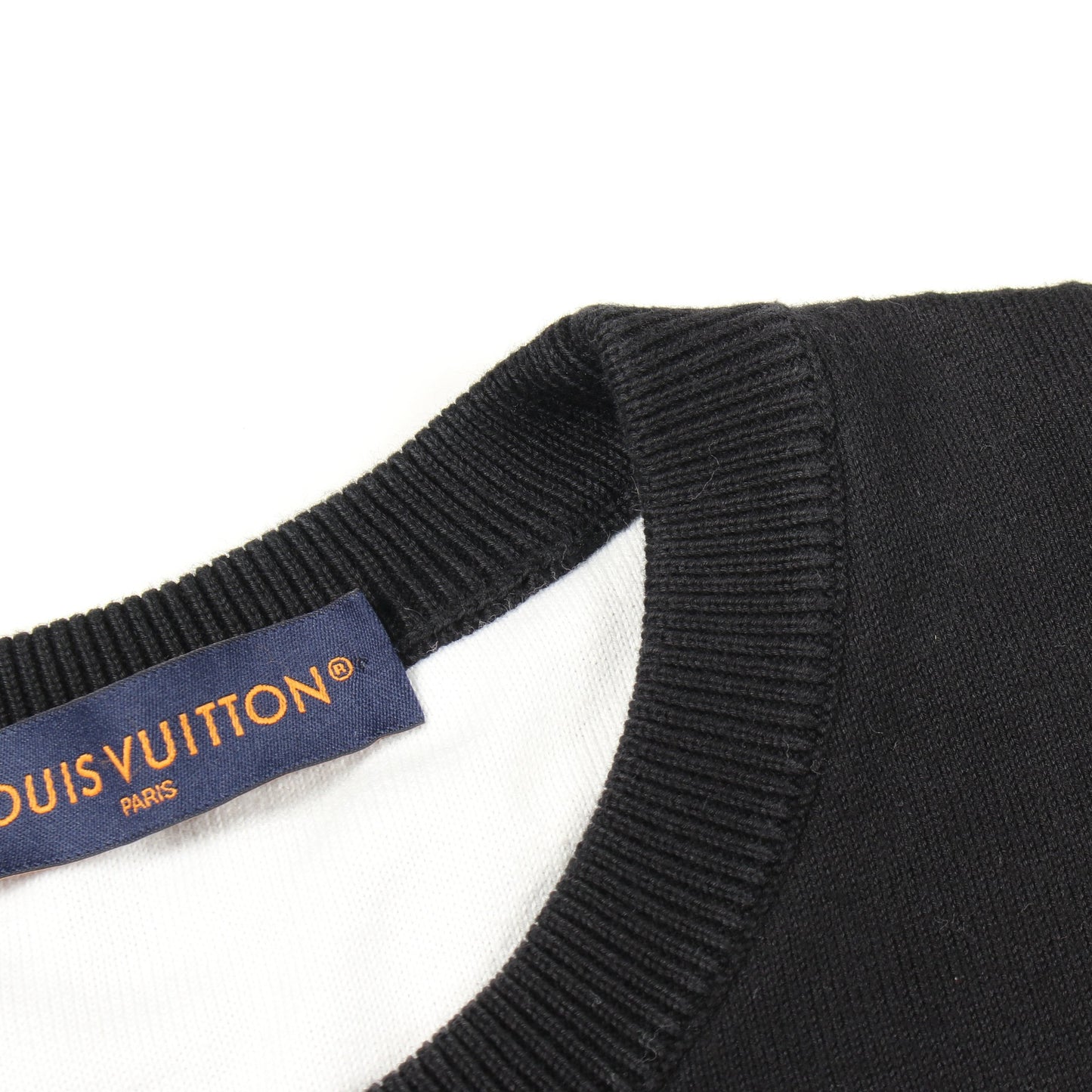 グラディエントモノグラム クルーネック ニット コットン ブラック ホワイト ルイヴィトン トップス LOUIS VUITTON