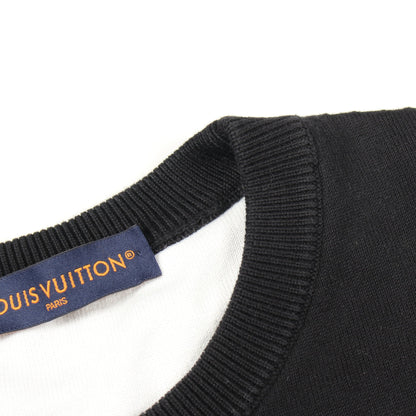 グラディエントモノグラム クルーネック ニット コットン ブラック ホワイト ルイヴィトン トップス LOUIS VUITTON