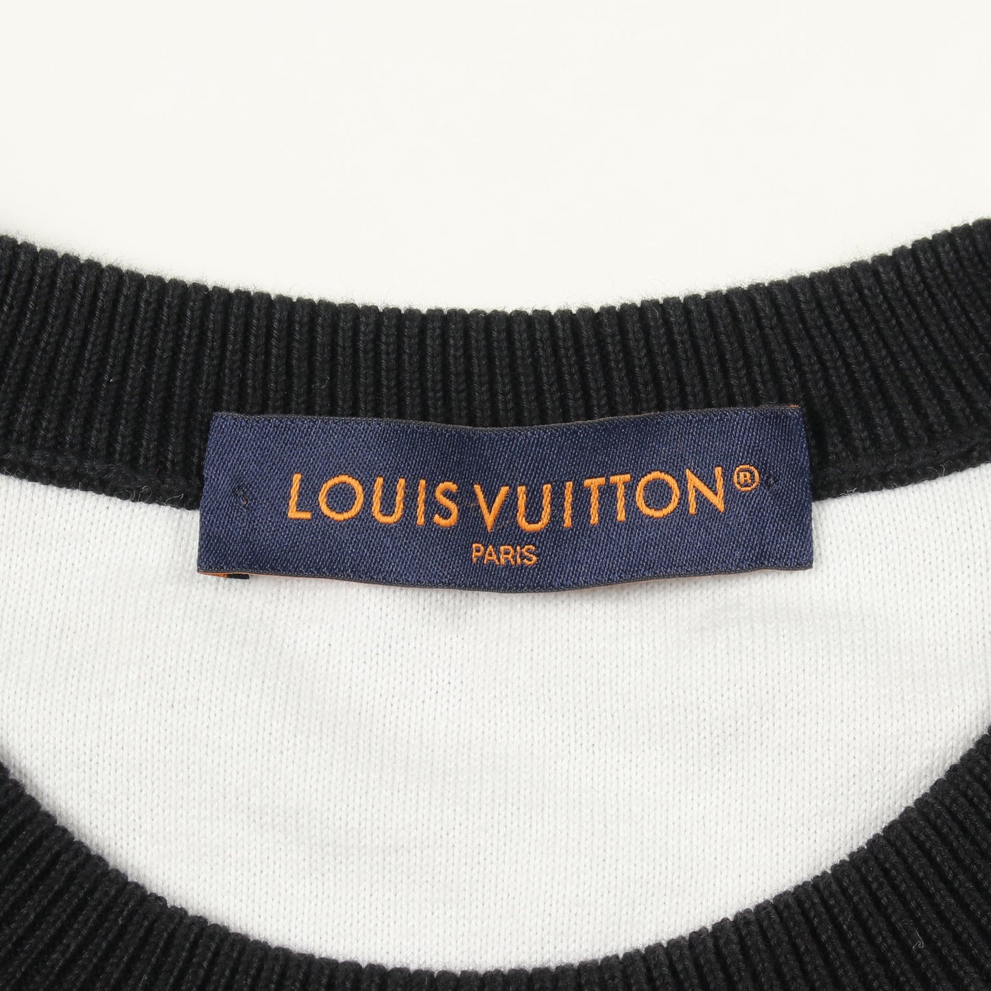 グラディエントモノグラム クルーネック ニット コットン ブラック ホワイト ルイヴィトン トップス LOUIS VUITTON