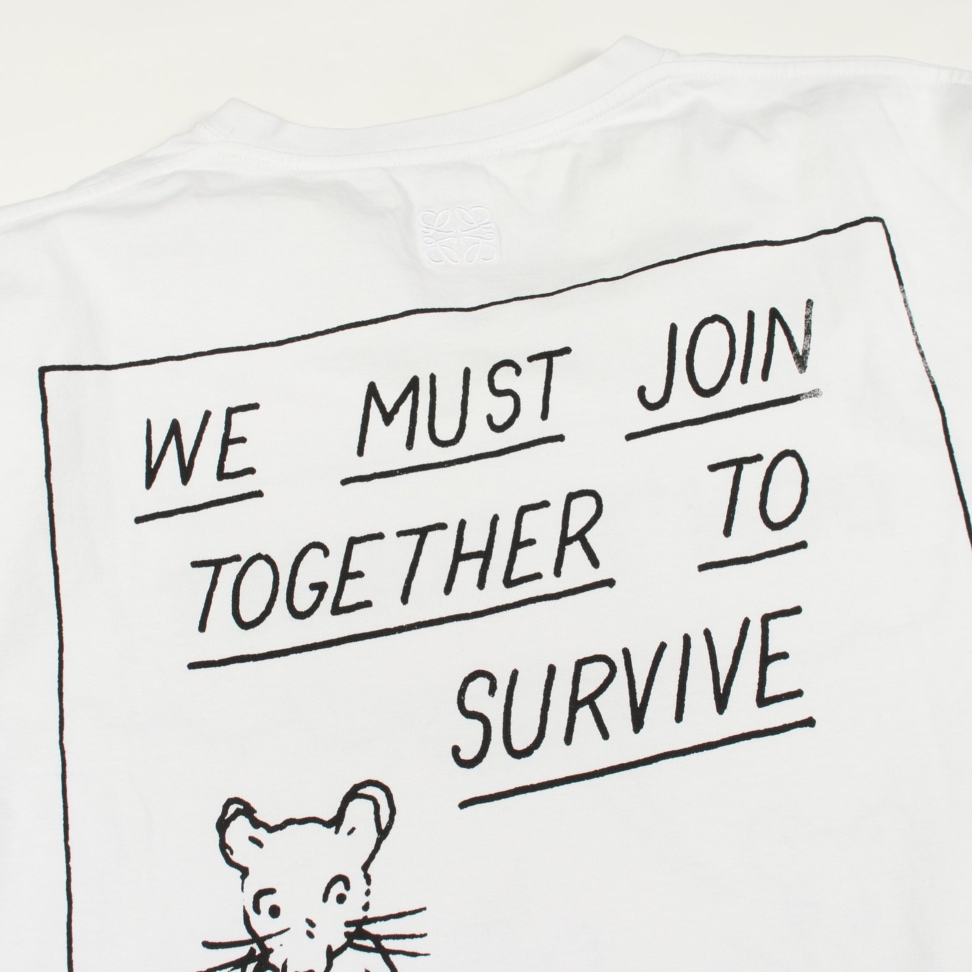 LOEWE × JOE BRAINARD DON'T FORGET クルーネック 半袖Tシャツ コットン ホワイト ロエベ トップス LOEWE