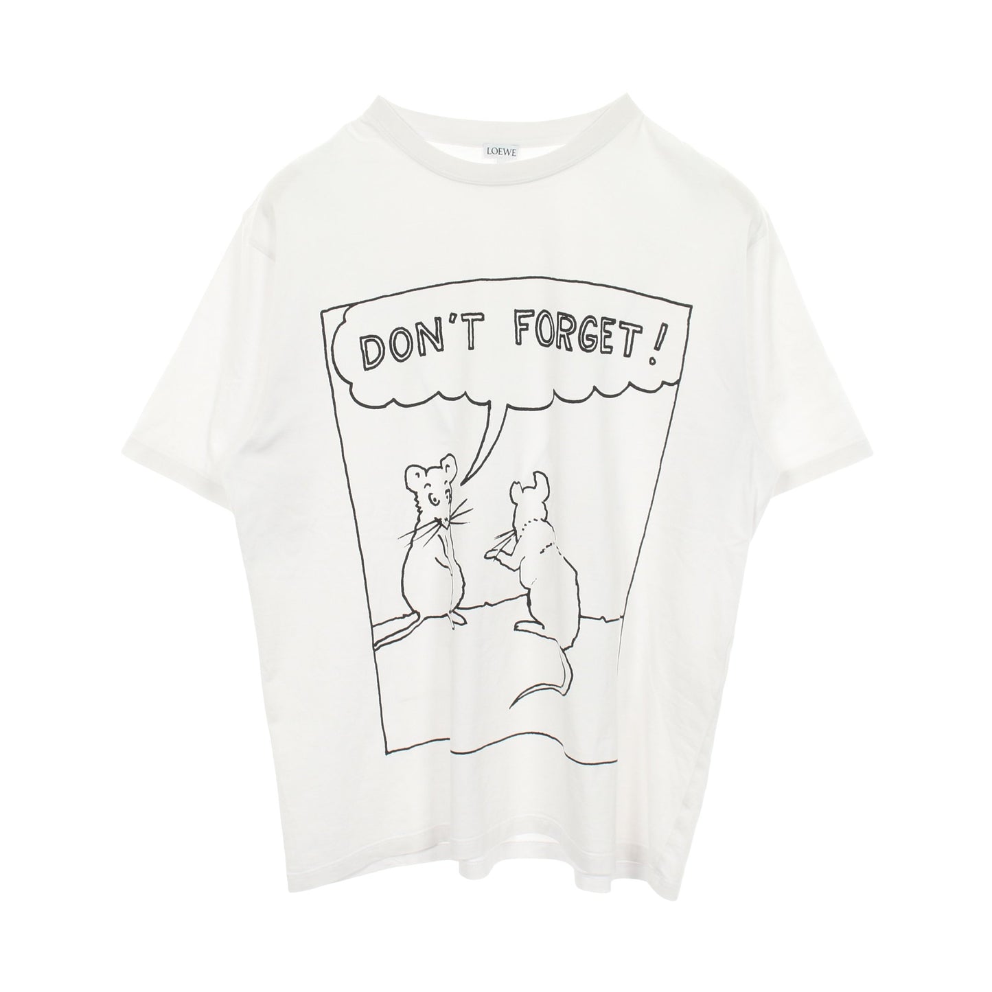 LOEWE × JOE BRAINARD DON'T FORGET クルーネック 半袖Tシャツ コットン ホワイト ロエベ トップス LOEWE