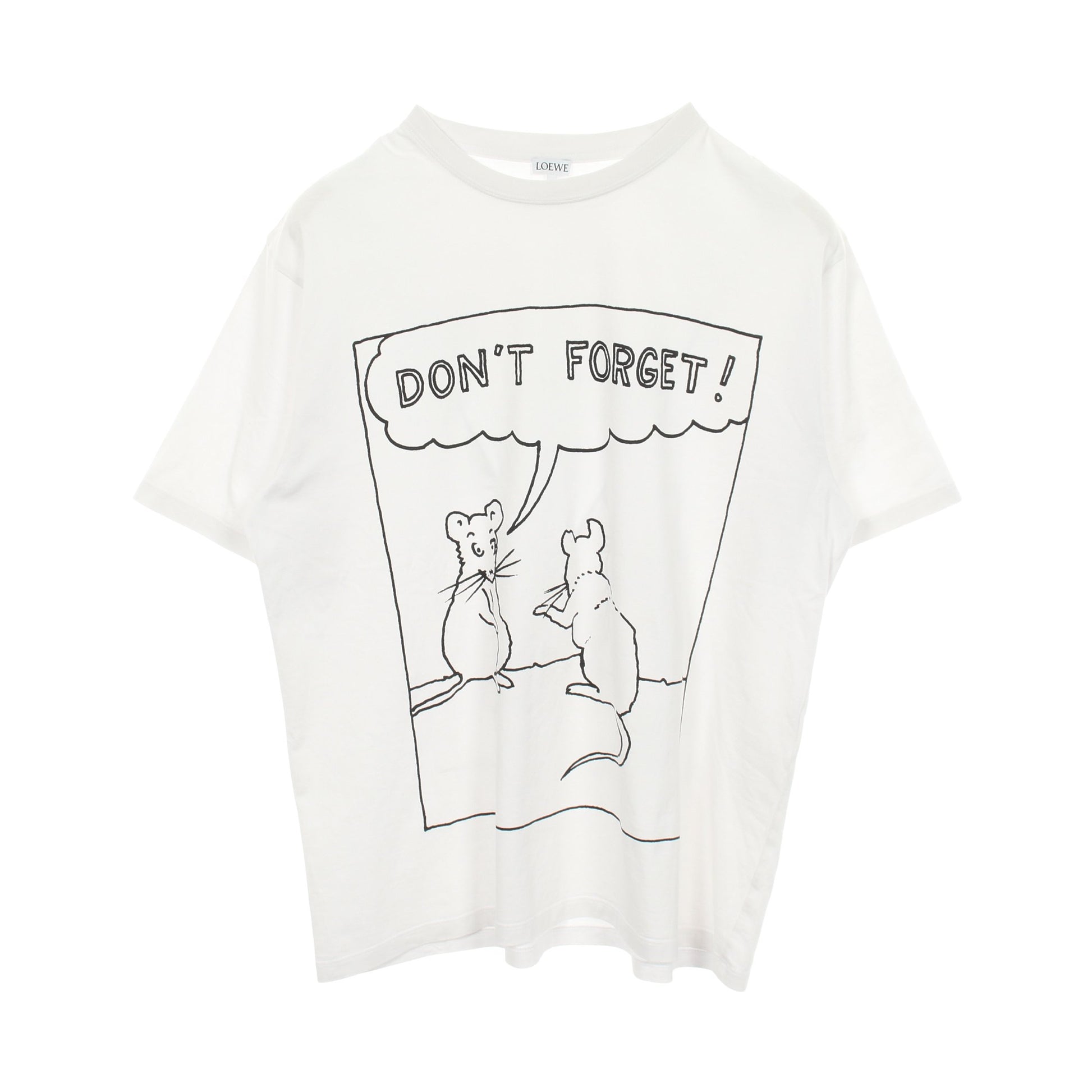 LOEWE × JOE BRAINARD DON'T FORGET クルーネック 半袖Tシャツ コットン ホワイト ロエベ トップス LOEWE