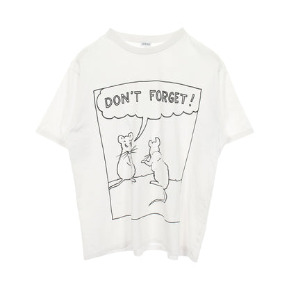 LOEWE × JOE BRAINARD DON'T FORGET クルーネック 半袖Tシャツ コットン ホワイト ロエベ トップス LOEWE