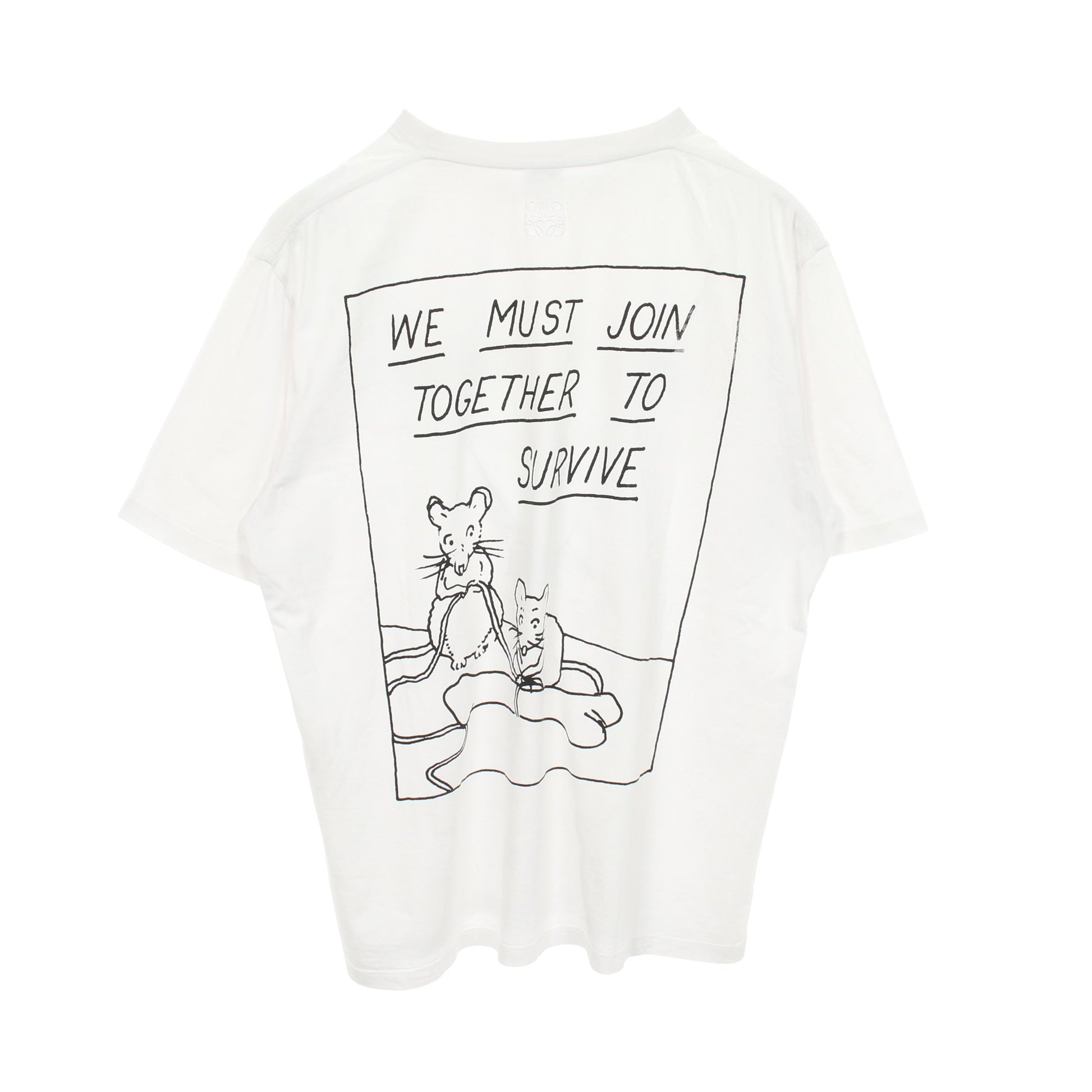LOEWE × JOE BRAINARD DON'T FORGET クルーネック 半袖Tシャツ コットン ホワイト ロエベ トップス LOEWE