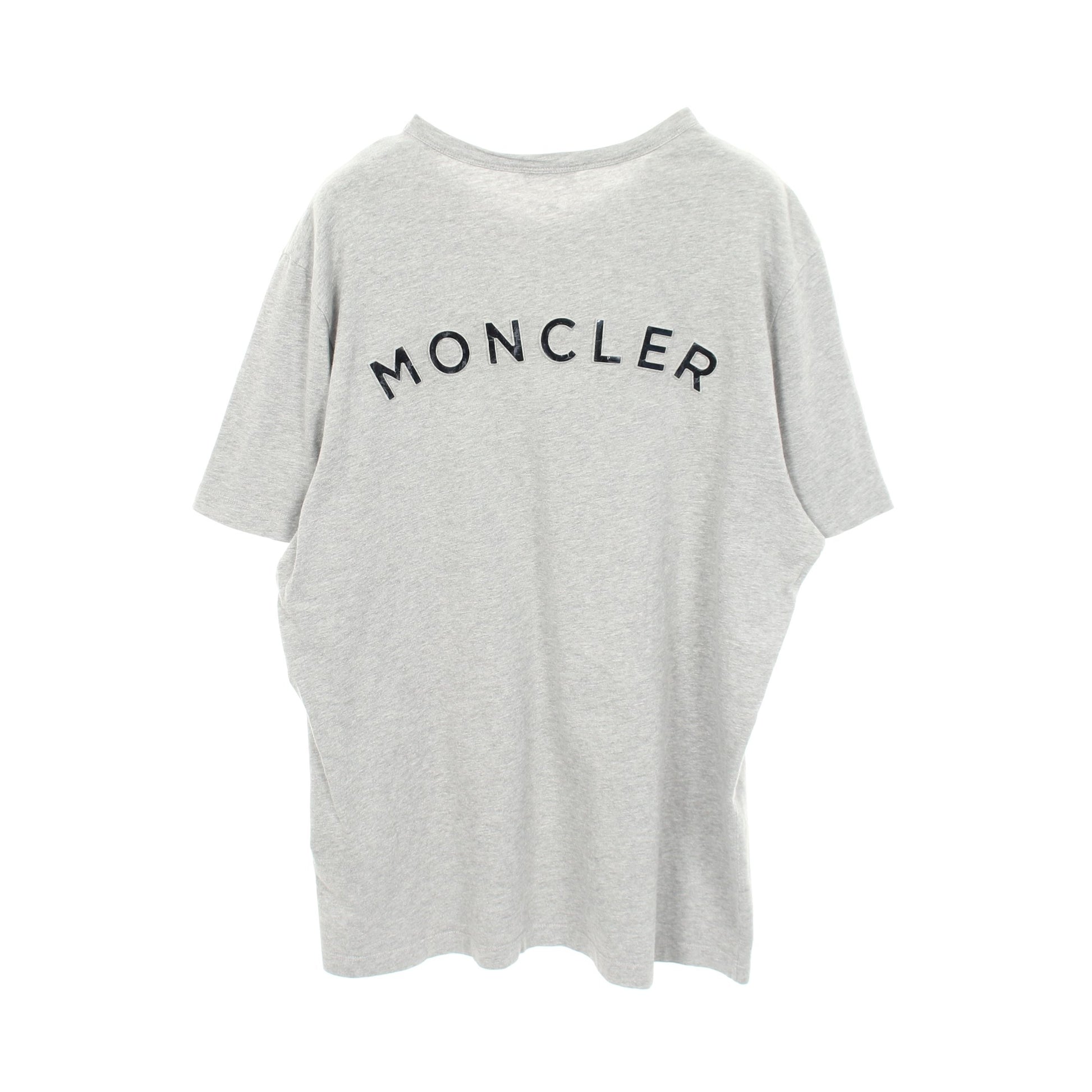 ラバーロゴ クルーネック 半袖Tシャツ コットン グレー モンクレール トップス MONCLER