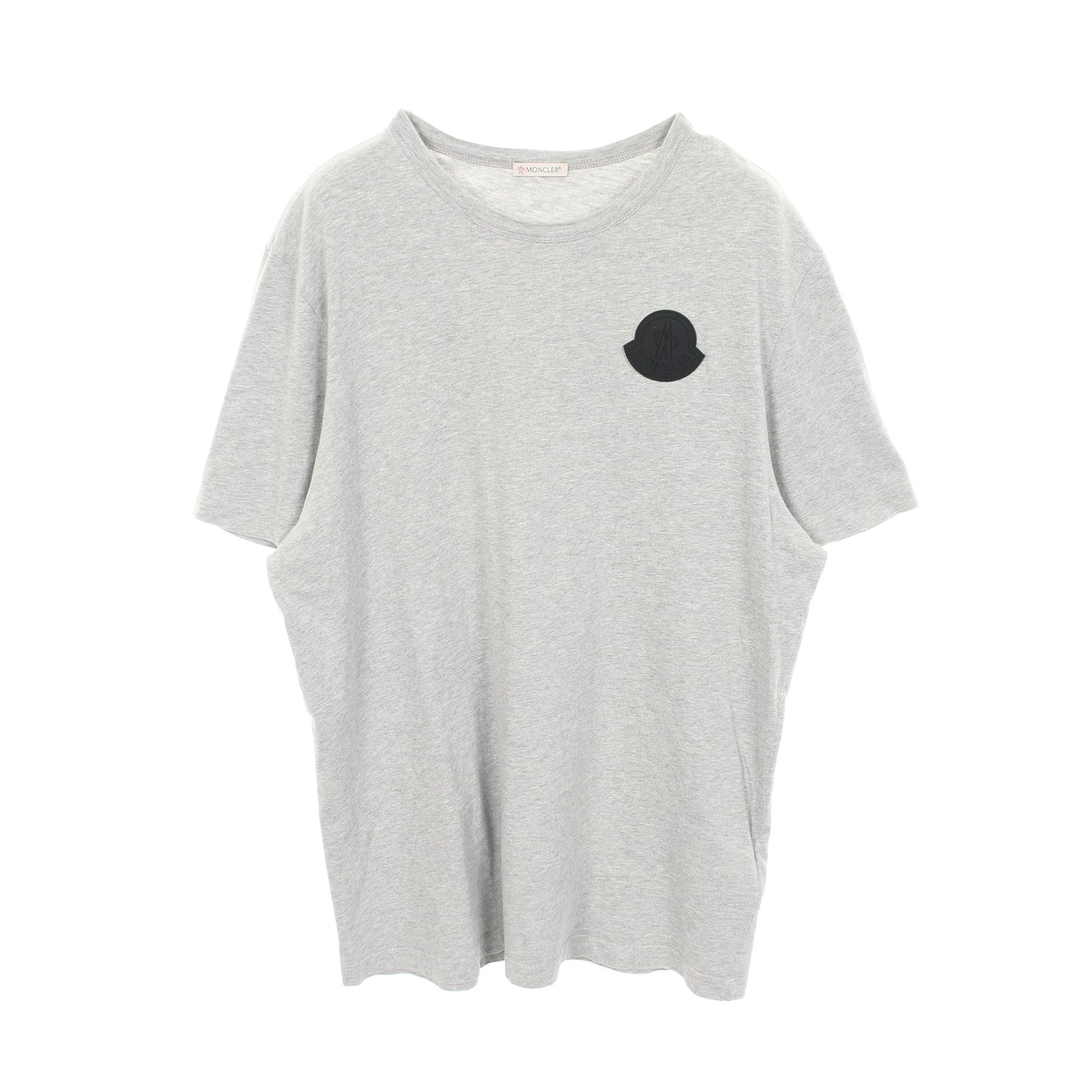 ラバーロゴ クルーネック 半袖Tシャツ コットン グレー モンクレール トップス MONCLER