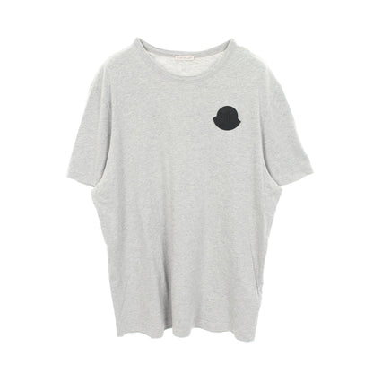 ラバーロゴ クルーネック 半袖Tシャツ コットン グレー モンクレール トップス MONCLER