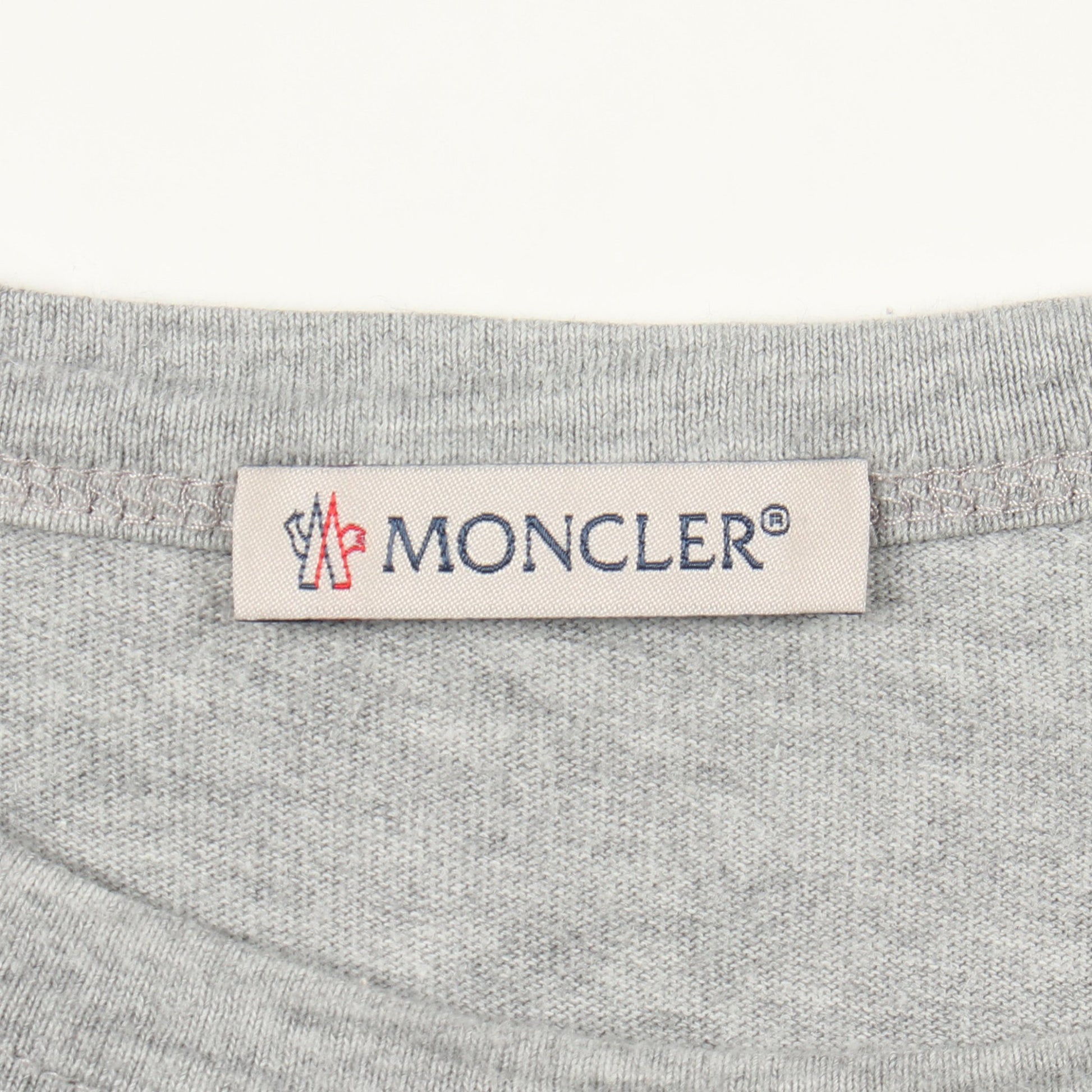 ラバーロゴ クルーネック 半袖Tシャツ コットン グレー モンクレール トップス MONCLER