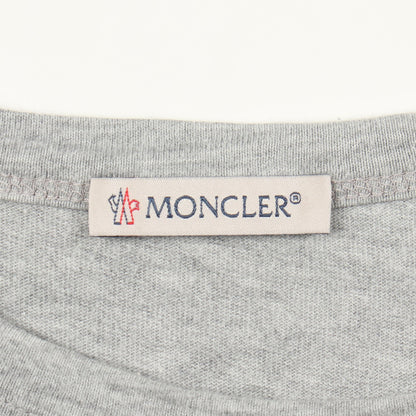 ラバーロゴ クルーネック 半袖Tシャツ コットン グレー モンクレール トップス MONCLER