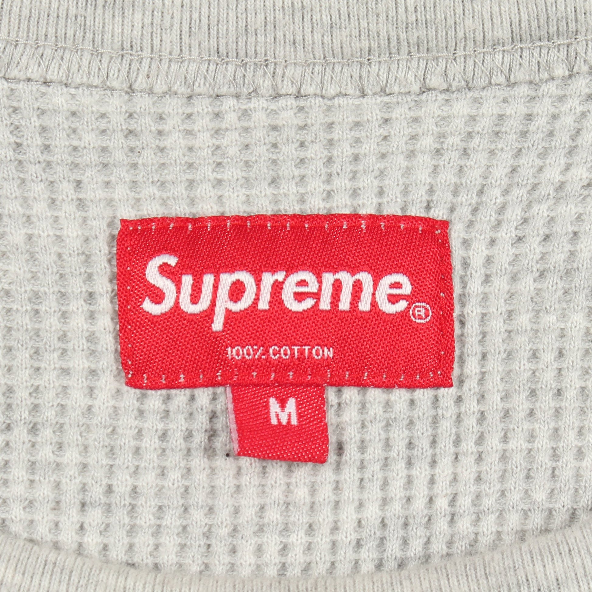 アーチロゴ サーマル クルーネック 長袖Tシャツ コットン グレー シュプリーム トップス Supreme