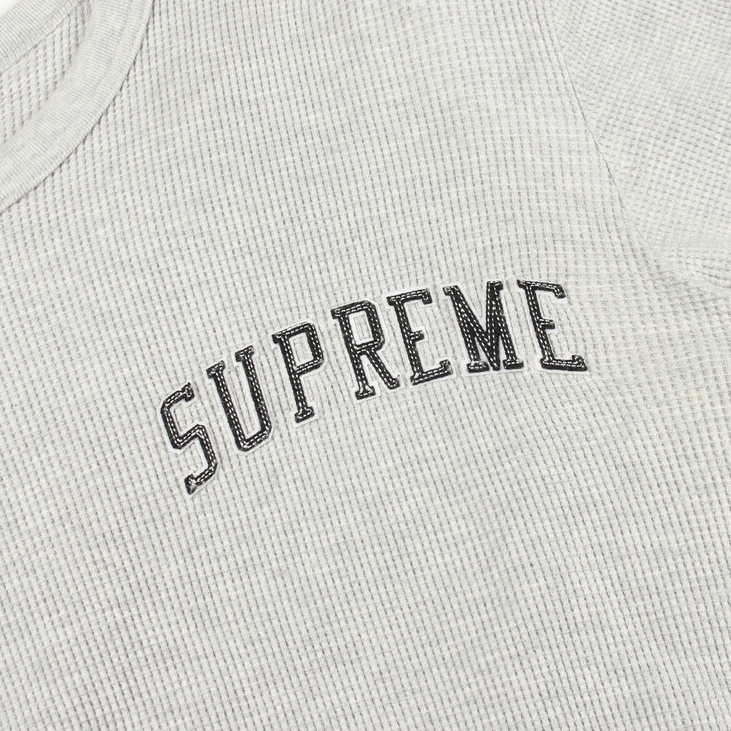 アーチロゴ サーマル クルーネック 長袖Tシャツ コットン グレー シュプリーム トップス Supreme