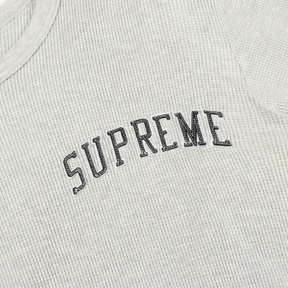 アーチロゴ サーマル クルーネック 長袖Tシャツ コットン グレー シュプリーム トップス Supreme