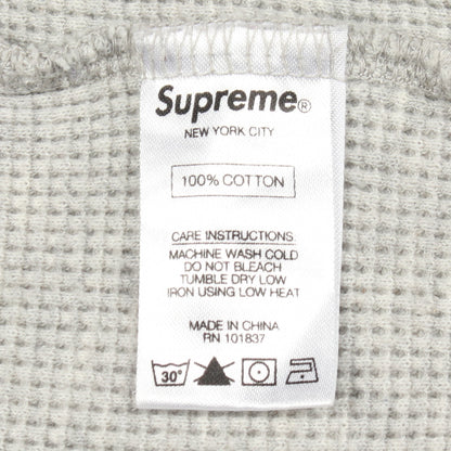 アーチロゴ サーマル クルーネック 長袖Tシャツ コットン グレー シュプリーム トップス Supreme