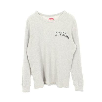 アーチロゴ サーマル クルーネック 長袖Tシャツ コットン グレー シュプリーム トップス Supreme