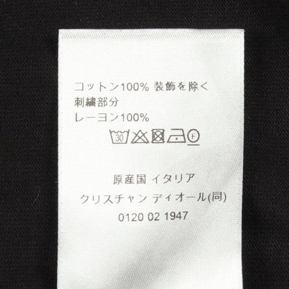 CDロゴ刺繍 クルーネック 半袖Tシャツ コットン ブラック ディオール トップス DIOR
