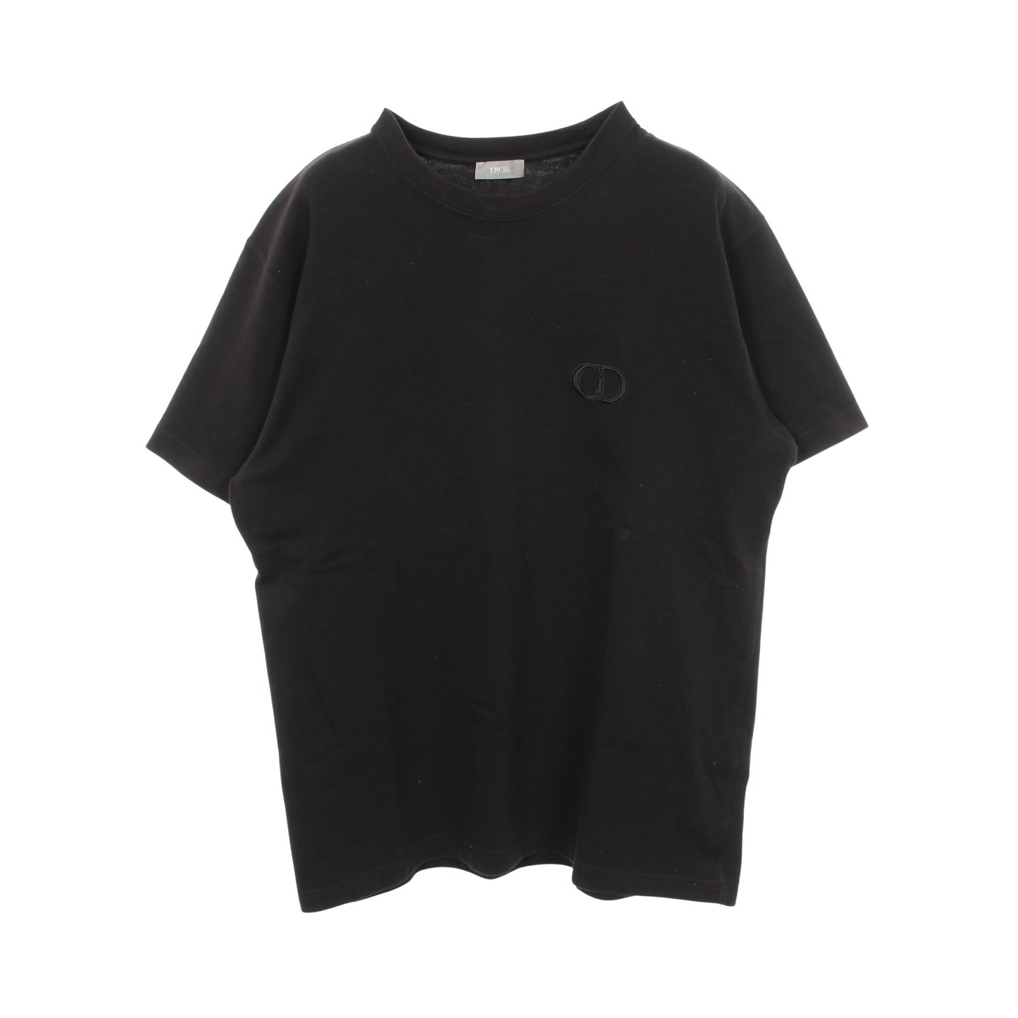 CDロゴ刺繍 クルーネック 半袖Tシャツ コットン ブラック ディオール トップス DIOR