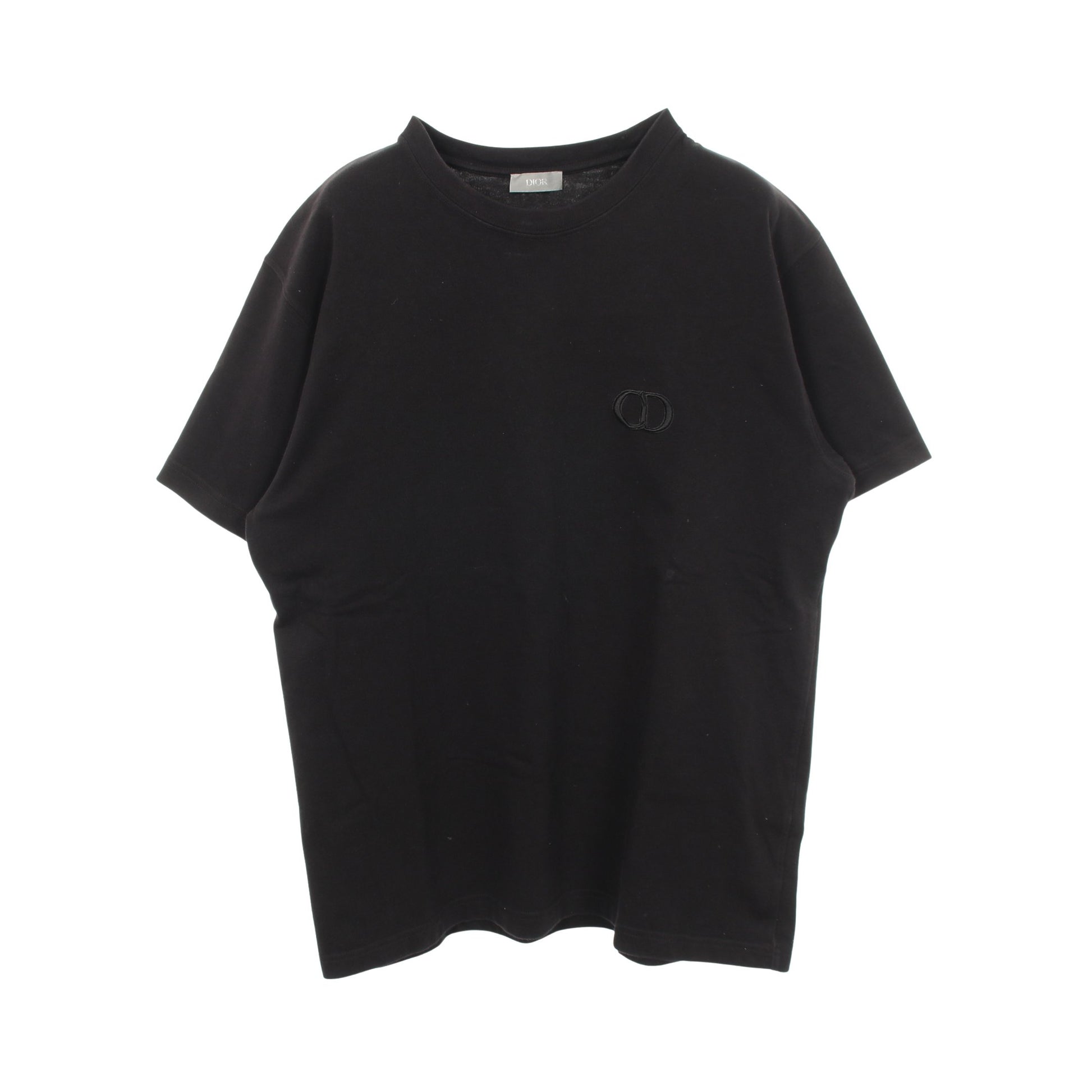 CDロゴ刺繍 クルーネック 半袖Tシャツ コットン ブラック ディオール トップス DIOR