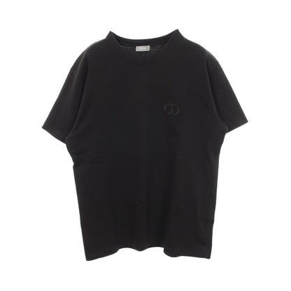 CDロゴ刺繍 クルーネック 半袖Tシャツ コットン ブラック ディオール トップス DIOR