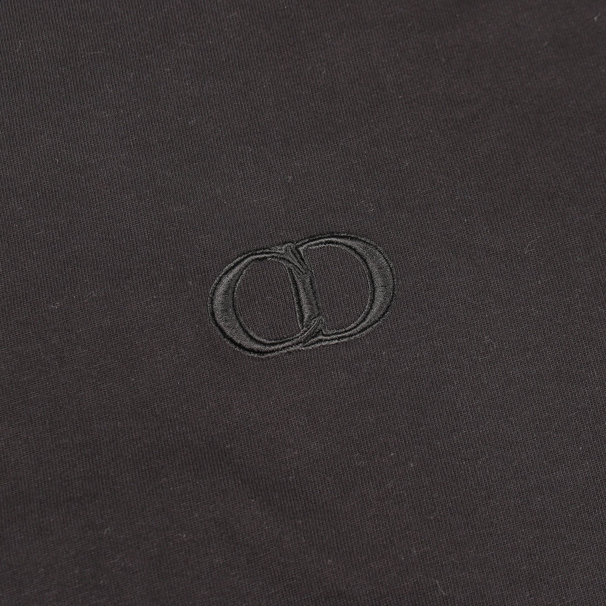 CDロゴ刺繍 クルーネック 半袖Tシャツ コットン ブラック ディオール トップス DIOR