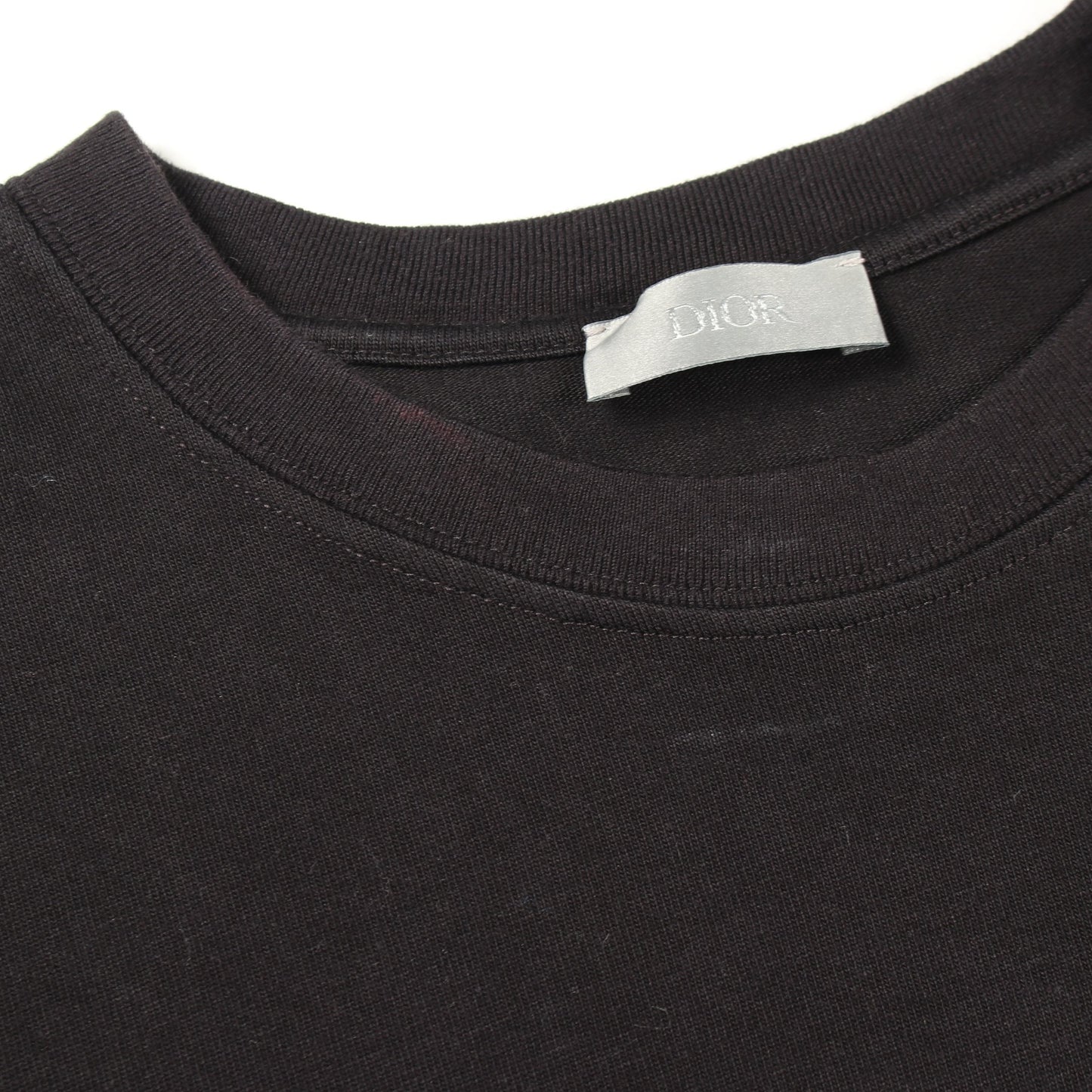 CDロゴ刺繍 クルーネック 半袖Tシャツ コットン ブラック ディオール トップス DIOR