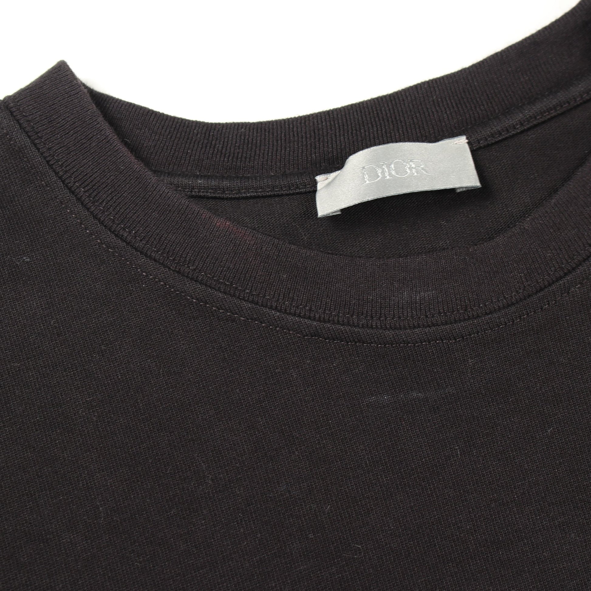 CDロゴ刺繍 クルーネック 半袖Tシャツ コットン ブラック ディオール トップス DIOR