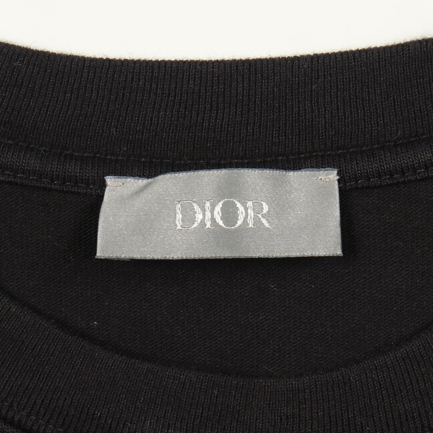 CDロゴ刺繍 クルーネック 半袖Tシャツ コットン ブラック ディオール トップス DIOR