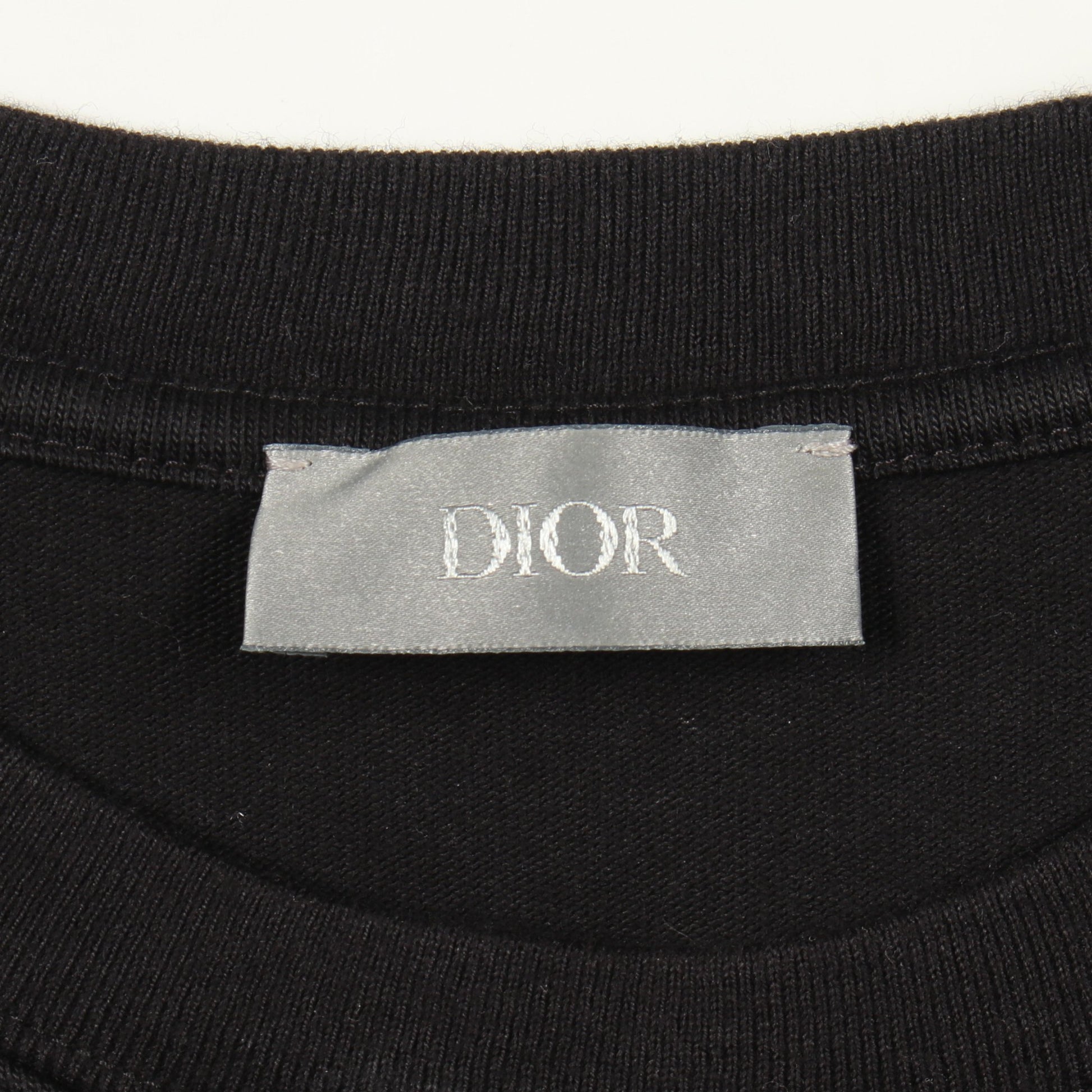CDロゴ刺繍 クルーネック 半袖Tシャツ コットン ブラック ディオール トップス DIOR