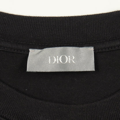 CDロゴ刺繍 クルーネック 半袖Tシャツ コットン ブラック ディオール トップス DIOR