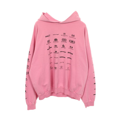 22S アーカイブ ロゴ フーディ プルオーバーパーカー コットン ピンク バレンシアガ トップス BALENCIAGA