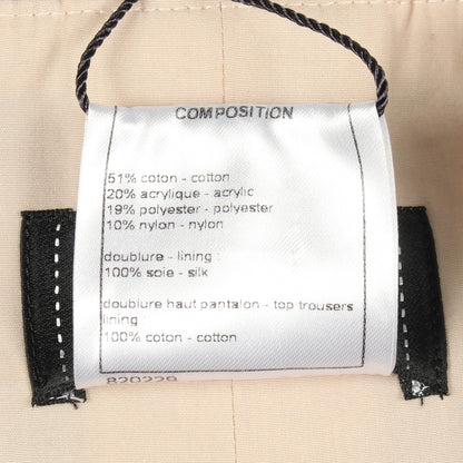ココマークボタン ツイード ハイウエスト パンツ コットン ブラック マルチカラー シャネル ボトムス CHANEL