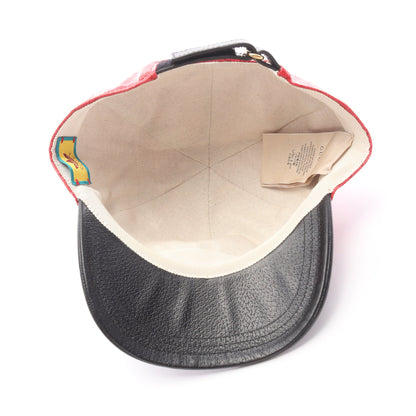 GUCCI × adidas GG柄 トレフォイル ベースボール キャップ ナイロン コットン レザー レッド ブラック グッチ 財布・小物 GUCCI