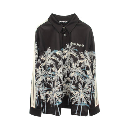 パームツリー トラックシャツ ジャケット ブラック ベージュ パームエンジェルス アウター Palm Angels