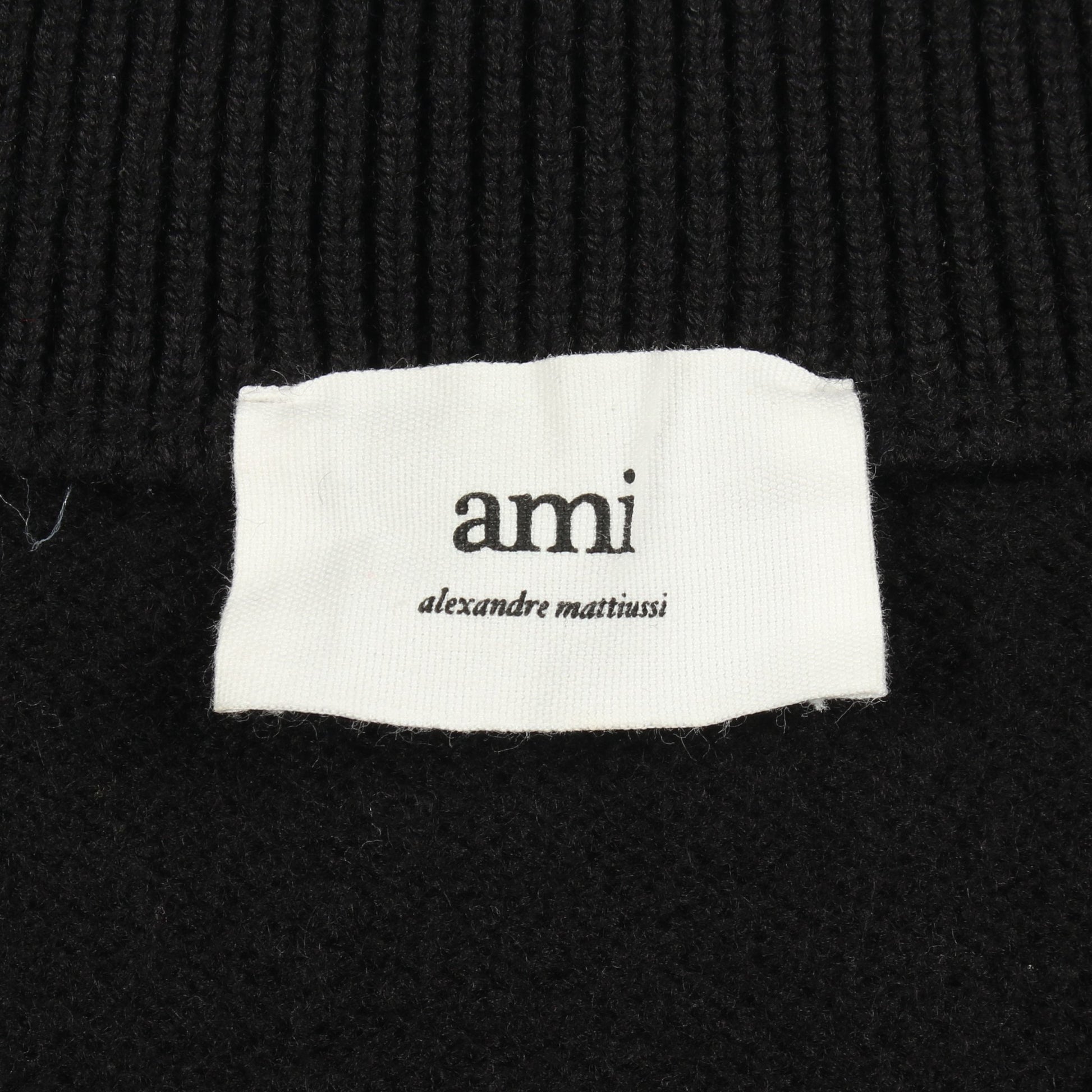 ハートロゴ カーディガン ウール ブラック レッド アミアレクサンドルマテュッシ トップス AMI Alexandre Mattiussi
