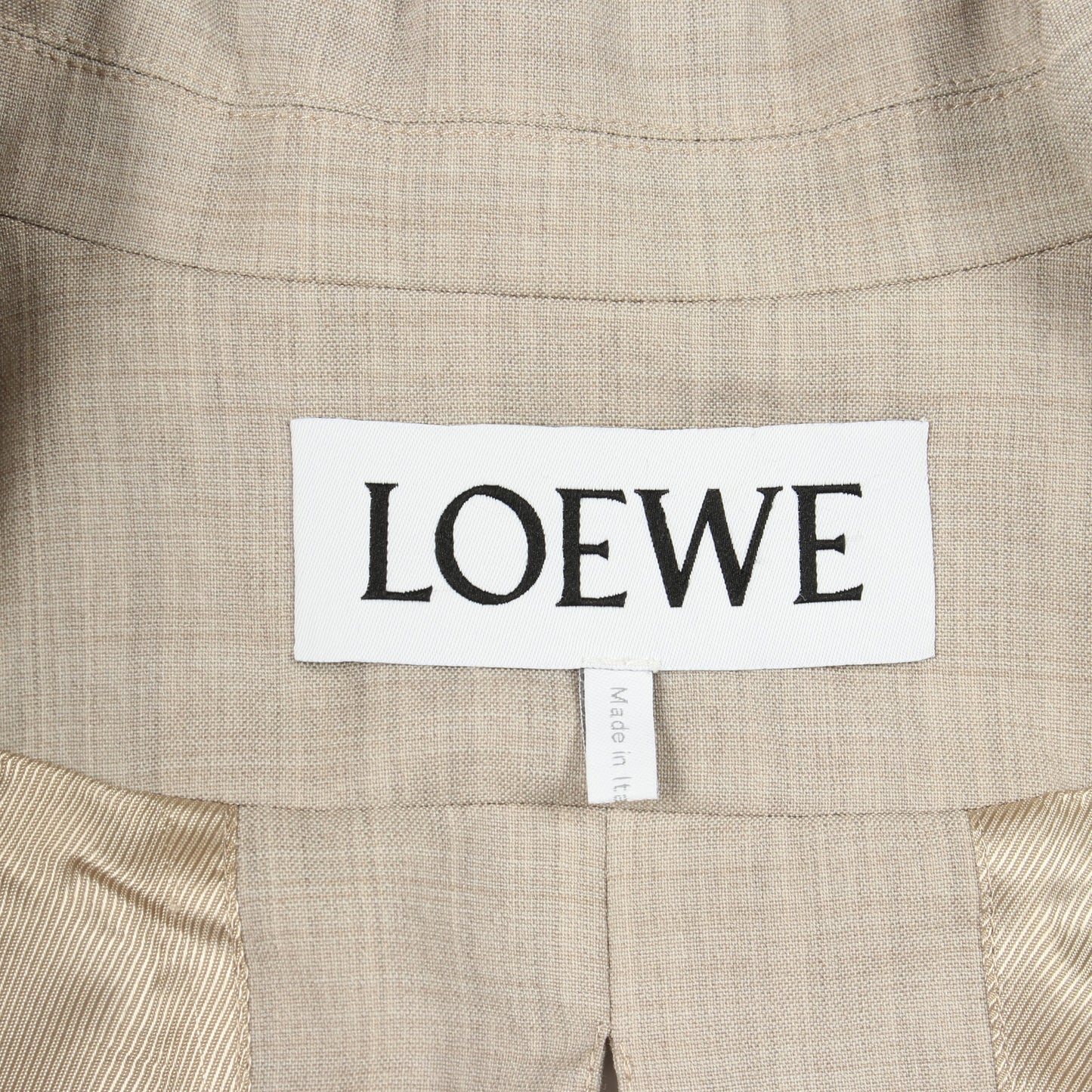 タイバック テーラードジャケット ウール グレーベージュ ロエベ アウター LOEWE